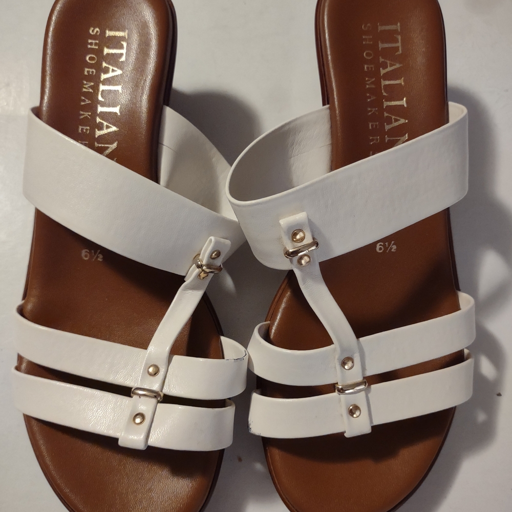 Italian Shoemakers White Strappy Sandals